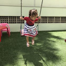 Full length of girl in playground