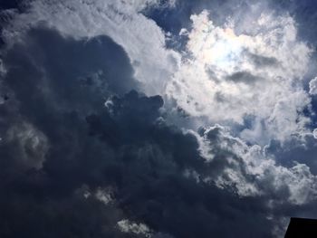 Low angle view of cloudy sky