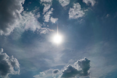 Low angle view of sky on sunny day