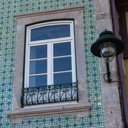 Low angle view of window on building