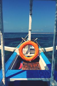 View of sea against blue sky