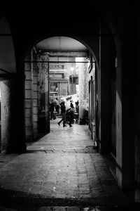 Narrow walkway in city