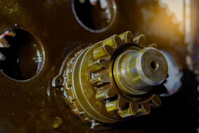 High angle view of machine part