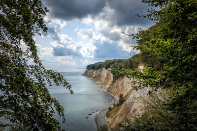 Scenic view of beach against sky