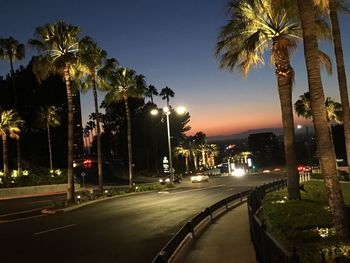 View of city street at night