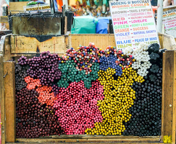 Various flowers for sale in market