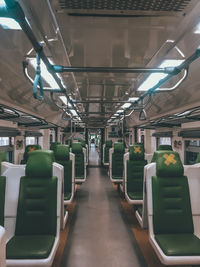 Empty seats in train