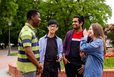 Group of people walking on street