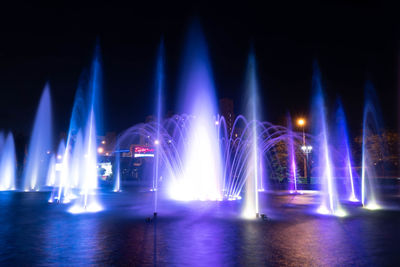 Illuminated lights at night