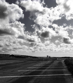 Road against sky in city