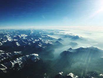 Scenic view of mountains against sky