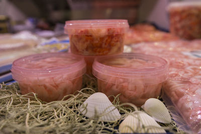 Close-up of food on table