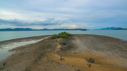 High angle view of beach against sky