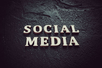 High angle view of information sign