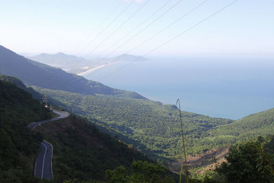 High angle view of mountain road