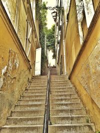 View of staircase in city