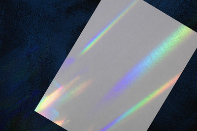 High angle view of rainbow on paper