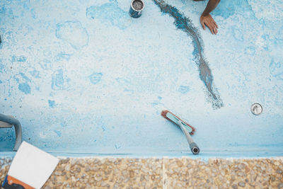 Low section of people standing on water