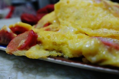 Close-up of served food in plate