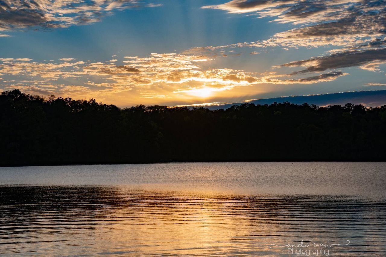 SCENIC VIEW OF LAKE DURING SUNSET