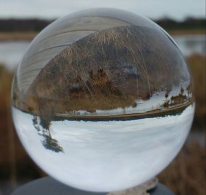 Close-up of crystal ball in water