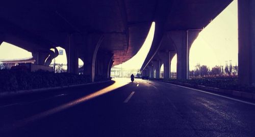 Road passing through tunnel