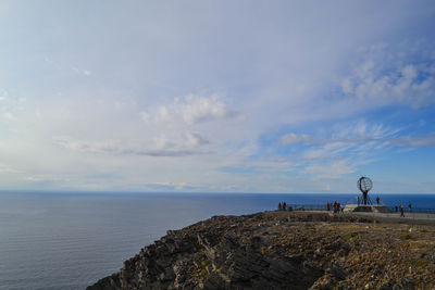 High angle view of calm sea against the sky