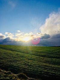 Scenic view of field against sky