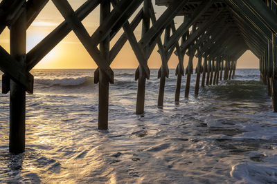 Scenic view of beach during sunset