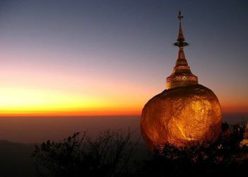 Scenic view of sea at sunset