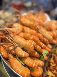 Fresh and plump shrimps from bangkok night market
