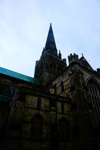 Low angle view of temple against sky