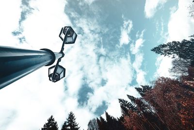 Low angle view of trees against sky