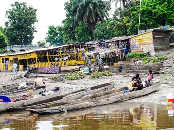 View of people in water