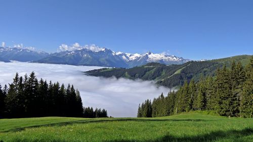 Scenic view of mountains against sky