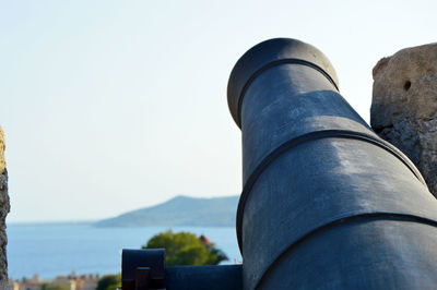 Close-up of fort against clear sky