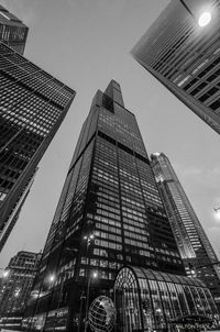 Low angle view of modern building against sky