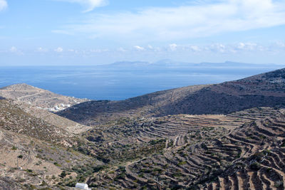 High angle view of sea against sky