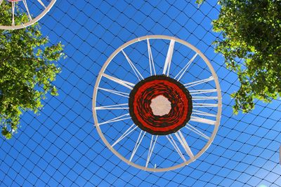 Low angle view of built structure against blue sky