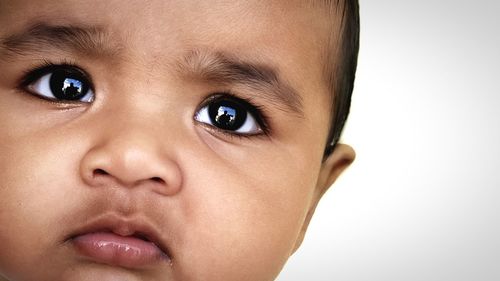 Close-up portrait of cute baby