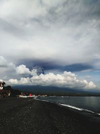 View of sea against cloudy sky