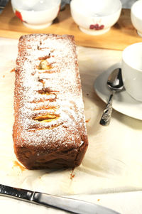 Close-up of cake on table