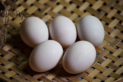 Eggs in a wicker basket