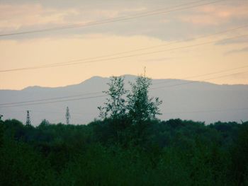 Silhouette of mountains at sunset