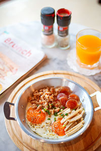 Close-up of food on table