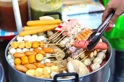 Close-up of preparing food