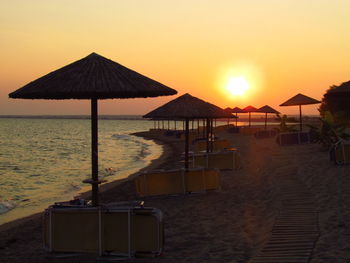 Scenic view of sea at sunset