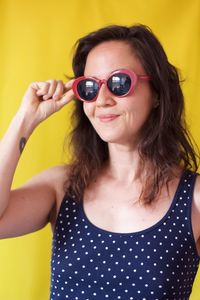 Portrait of woman wearing sunglasses