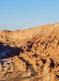 Scenic view of landscape against clear blue sky