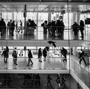 Group of people waiting at airport